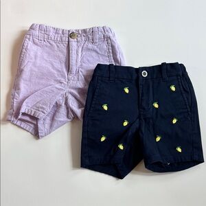 Janie And Jack Shorts Lot Toddler Boys 2T Bundle Purple Lemons Dressy